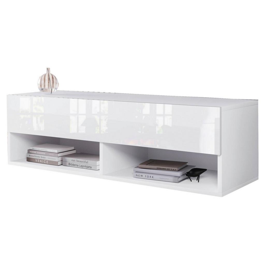 TV-Lowboard B: 100 cm Weiß hochglanz