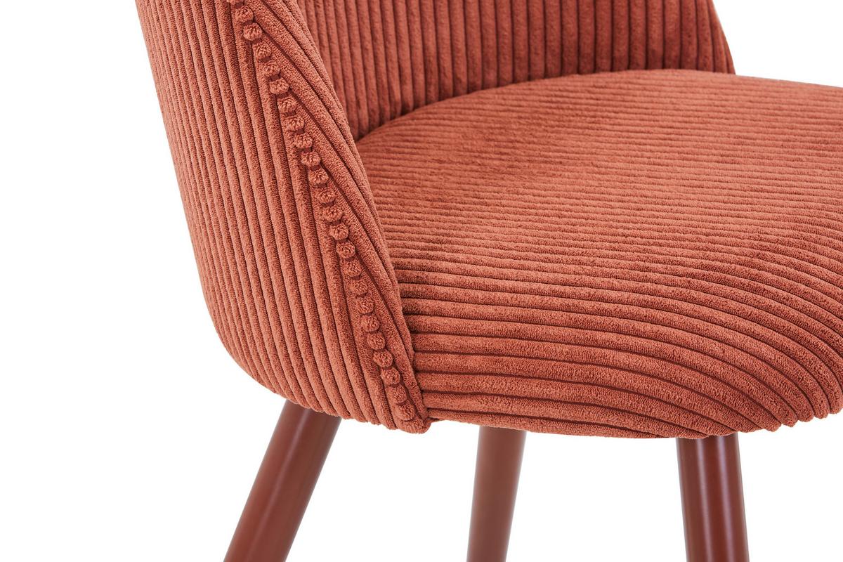 Vierfußstuhl Wando Cord Rotbraun Gepolstert - Rotbraun, Trend, Textil/Metall (53/84/54cm)