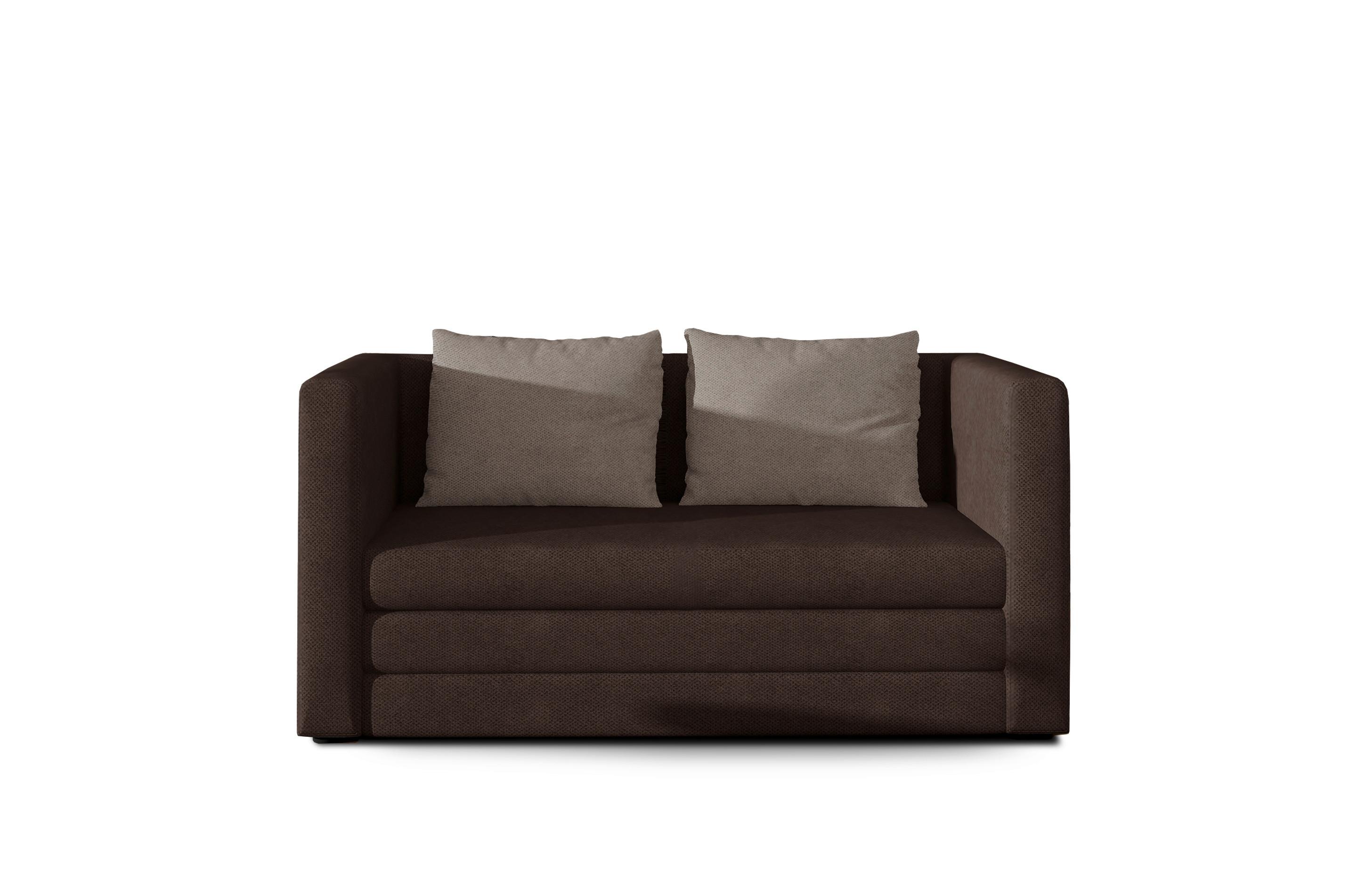 Schlafsofa Neva Braun, Beige, B: 132 cm - Beige/Schwarz, Design, Textil (132/62/70cm) - MID.YOU