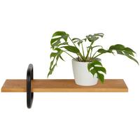 NÁSTĚNNÁ POLICE DANZIG -SB- - černá/barvy dubu, Moderní, kov/dřevo (60/20/22cm) - Mömax