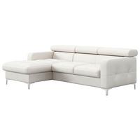 Ecksofa mit Schlaffunktion Sammy Hellgrau Leder - Chromfarben/Hellgrau, Design, Leder (168/227cm) - Livetastic