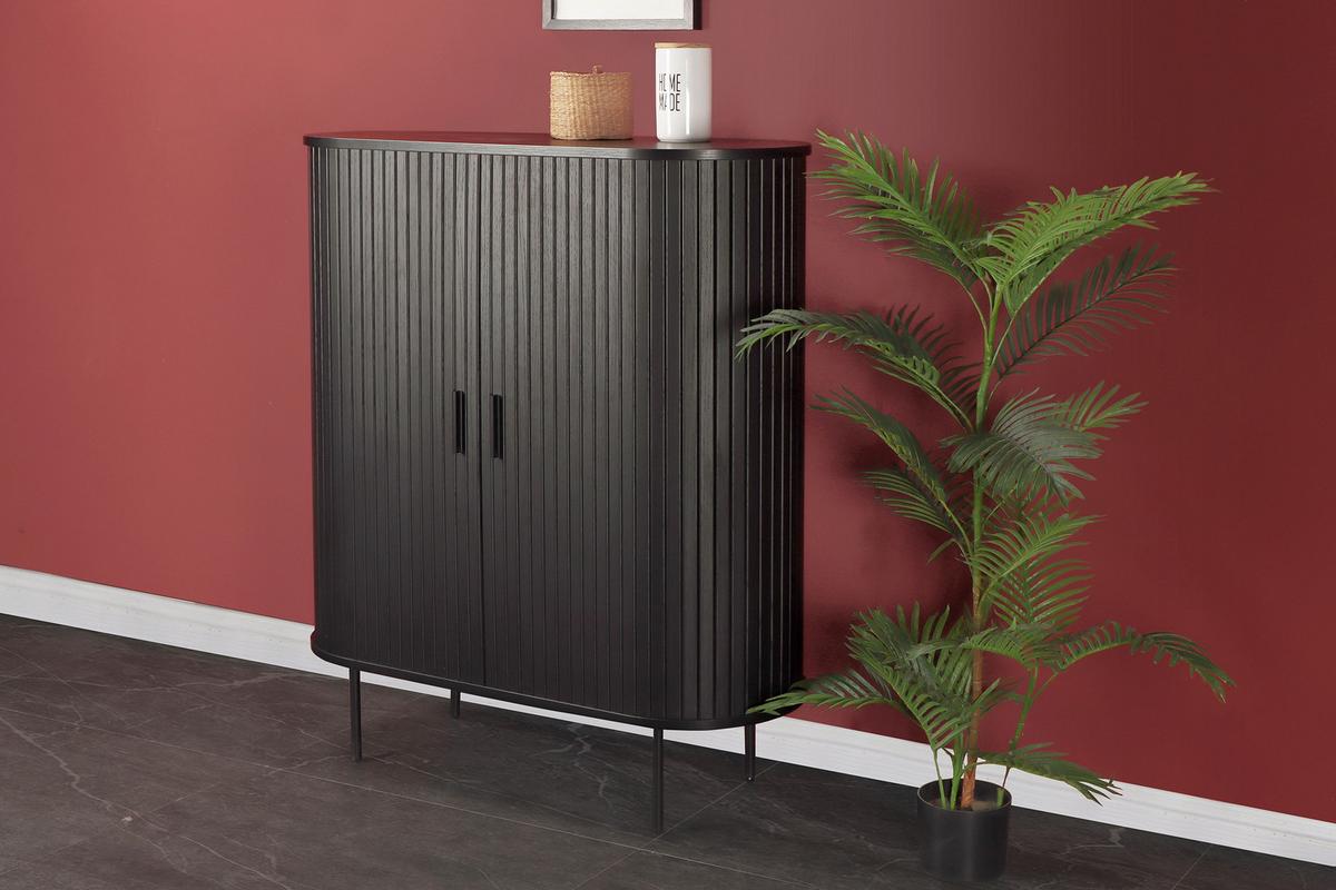 Kommode Schwarz, B: 100cm - Schwarz, Design, Holzwerkstoff (100/118/40cm) - Livetastic