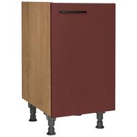Spülenunterschrank Easytouch - Eichefarben/Rot, MODERN, Holzwerkstoff (45,0/87,0/56,0cm) - Nobilia