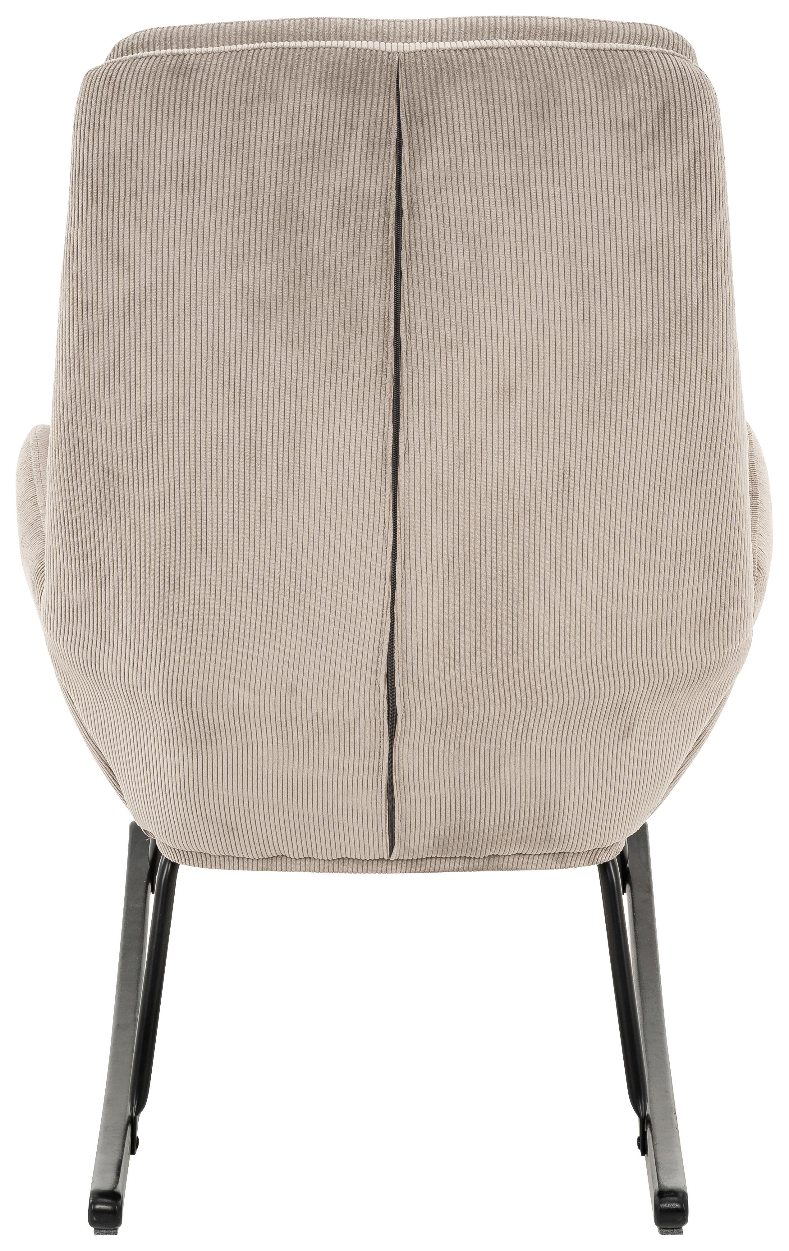 Schaukelsessel Nüv Hellgrau B: 70 cm - Hellgrau/Schwarz, Design, Holz/Textil (70/105/87cm) - Livetastic