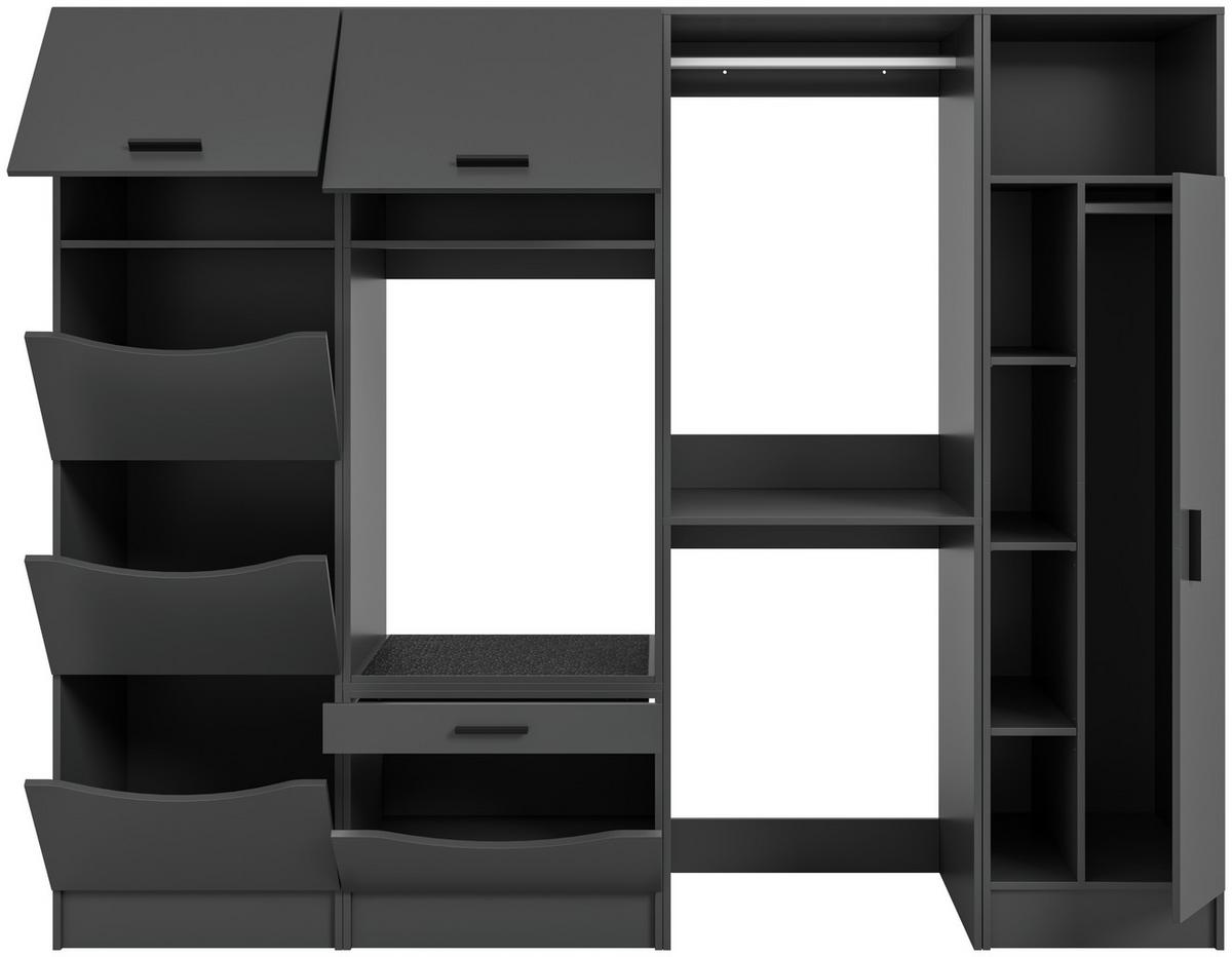 Prádelna Free Antracit - antracitová, Basics, kompozitní dřevo (242/195/68cm) - MID.YOU