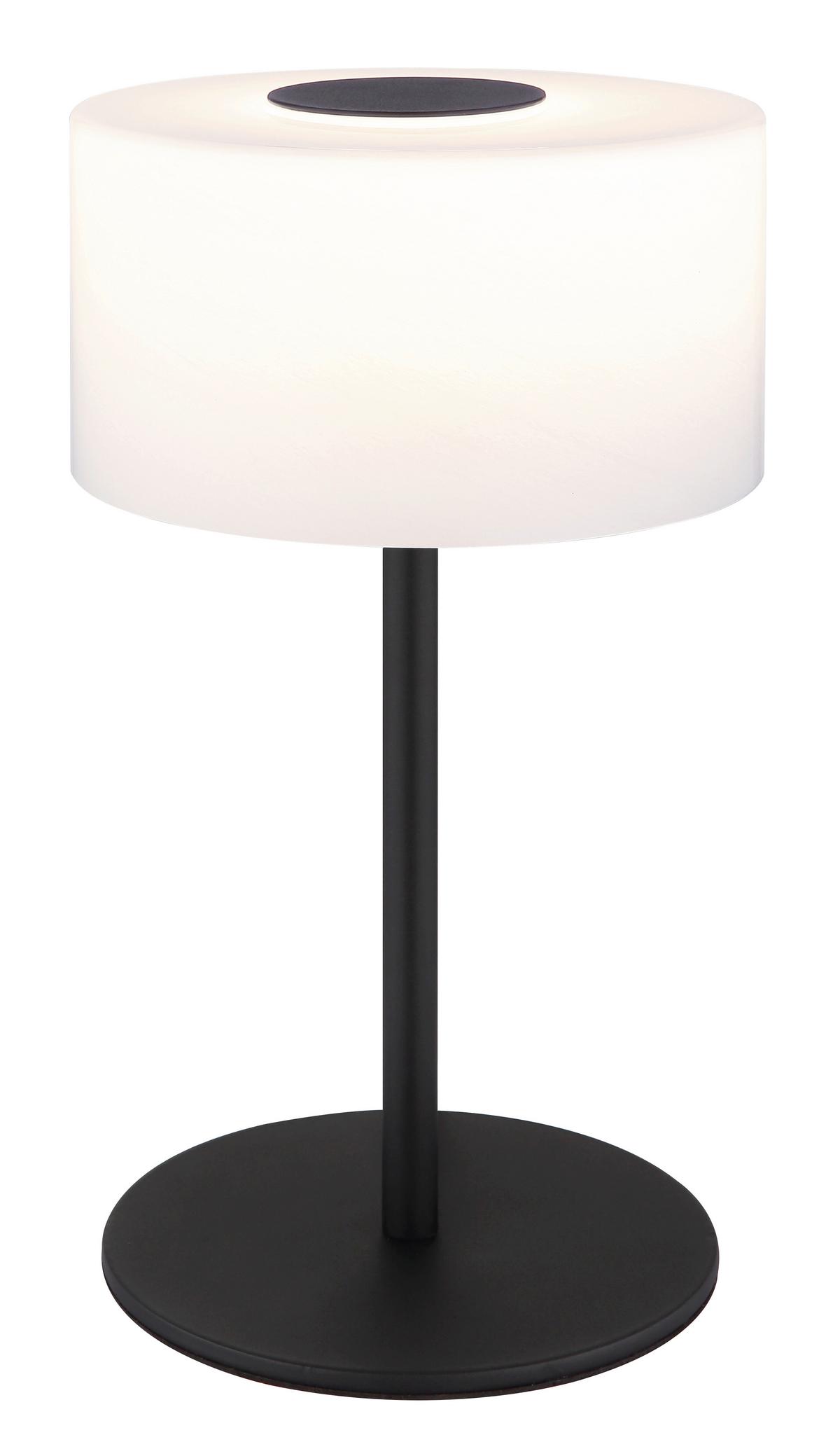 LED-Tischleuchte Trenton Weiß Schwarz D: 20 cm - Schwarz/Weiß, Design, Glas/Kunststoff (20/34,5cm) - Globo