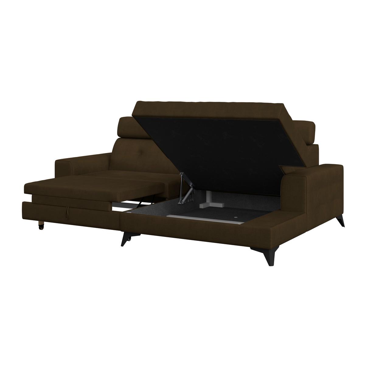 Wohnlandschaft Florida - Schwarz/Grün, MODERN, Holz/Holzwerkstoff (275/175cm)