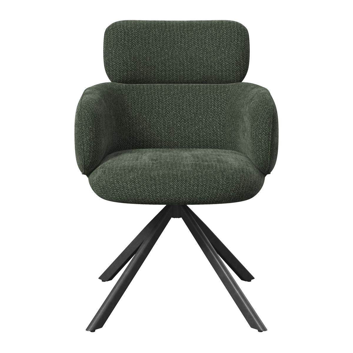 ŽIDLE S PODRUČKAMI LIORA - černá/zelená, Moderní, kov/textil (57,5/84/61cm) - Bessagi Home