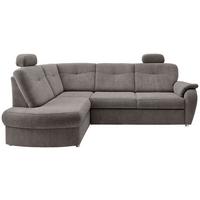 Eckschlafsofa Rosali Graubraun S: 180x264 Cm - Chromfarben/Graubraun, MODERN, Textil (180/264cm) - Livetastic