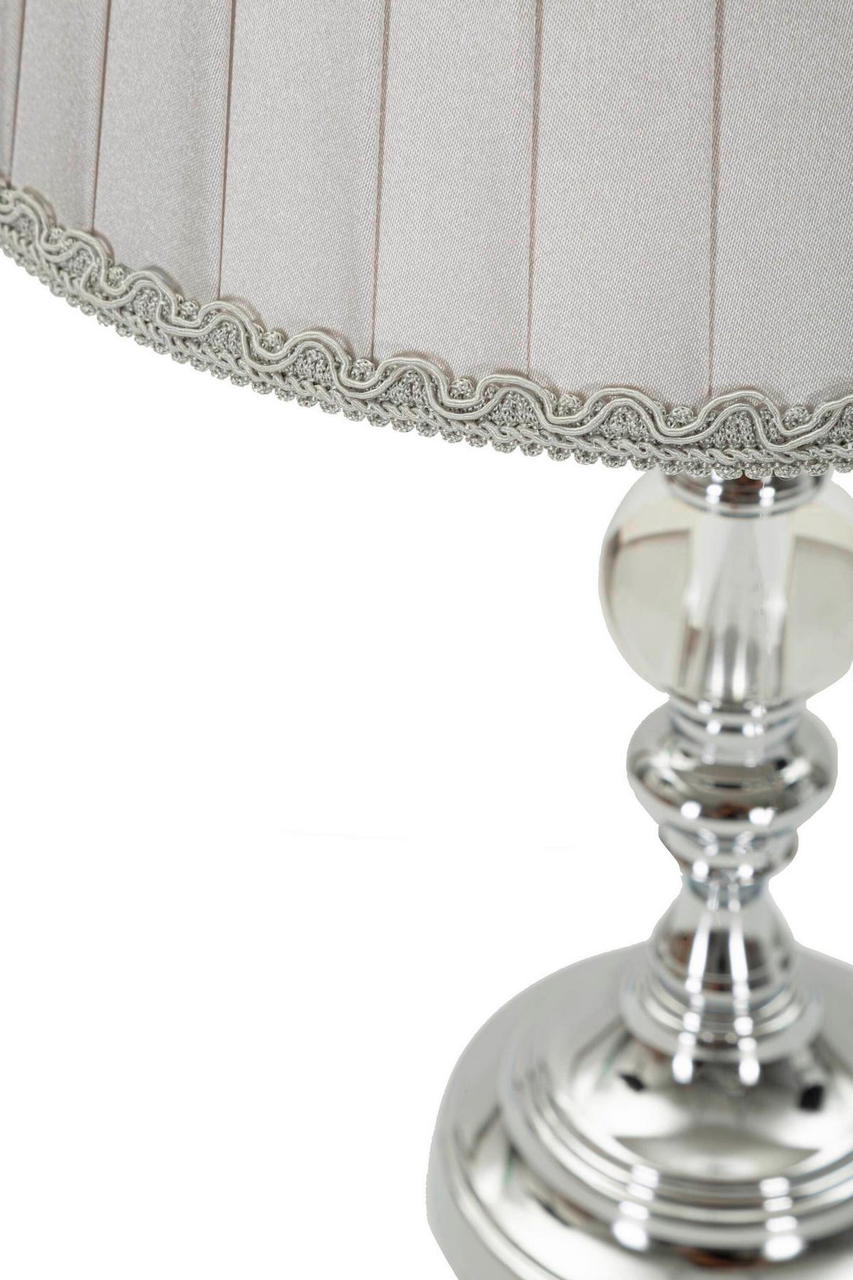 Tischleuchte Tilly Silberfarben B: 25 cm - Silberfarben, Basics, Glas/Textil (25/46/25cm)