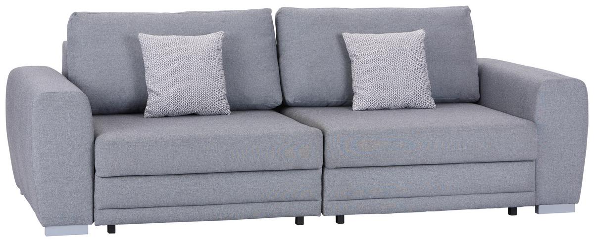 Big Sofa Concord Schlaffunktion B: 252 cm Grau - Chromfarben/Grau, Design, Textil (252/87/107cm) - Ondega
