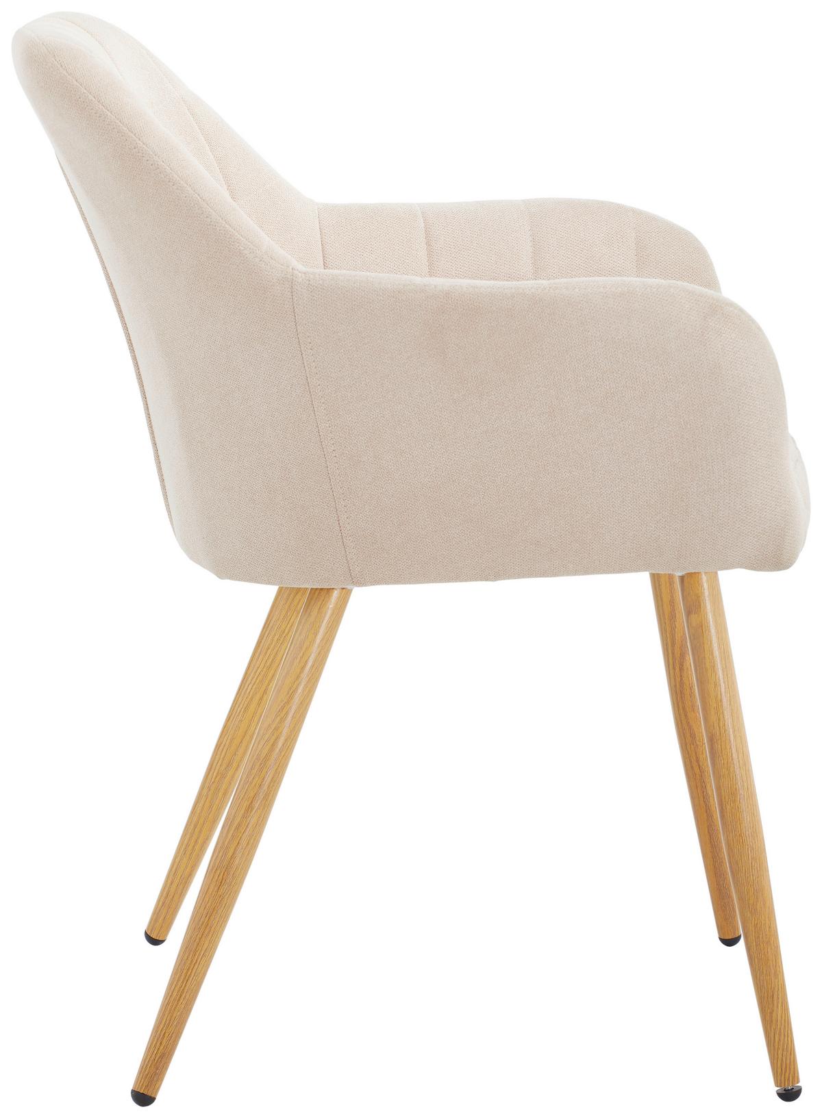 Armlehnstuhl Drops Hellbraun B: 57 Cm - Hellbraun/Eichefarben, MODERN, Textil/Metall (57/82/60cm) - MID.YOU