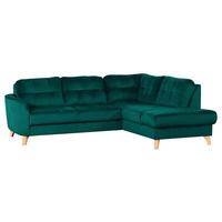 Ecksofa Nordic, Petrol S: 236x190 cm - Buchefarben/Petrol, Design, Textil (236/190cm) - Livetastic