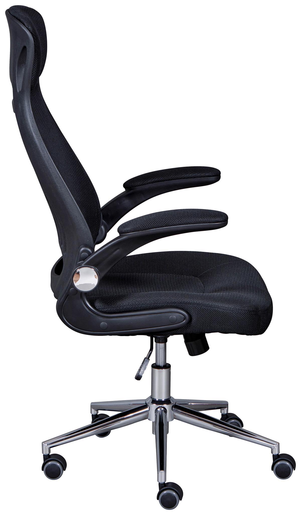 Drehstuhl XL Tecwork - Schwarz, KONVENTIONELL, Textil/Metall (68-65/114-122/68cm) - MID.YOU