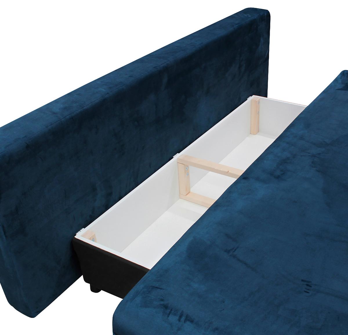 2-sitzer-sofa Mit Schlaffunktion Look B: 217 Cm - Schwarz/Dunkelblau, Design, Textil (217/73/86/106cm) - MID.YOU