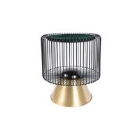 Príručný stolík zelená/čierna/zlatá - čierna/zlatá, Basics, kov/kameň (51/56,5/51cm) - Kayoom