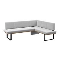 Eckbank Tristan Webstoff hellgrau, S:245x175cm - Hellgrau/Schwarz, MODERN, Holz/Textil (245/175cm) - James Wood