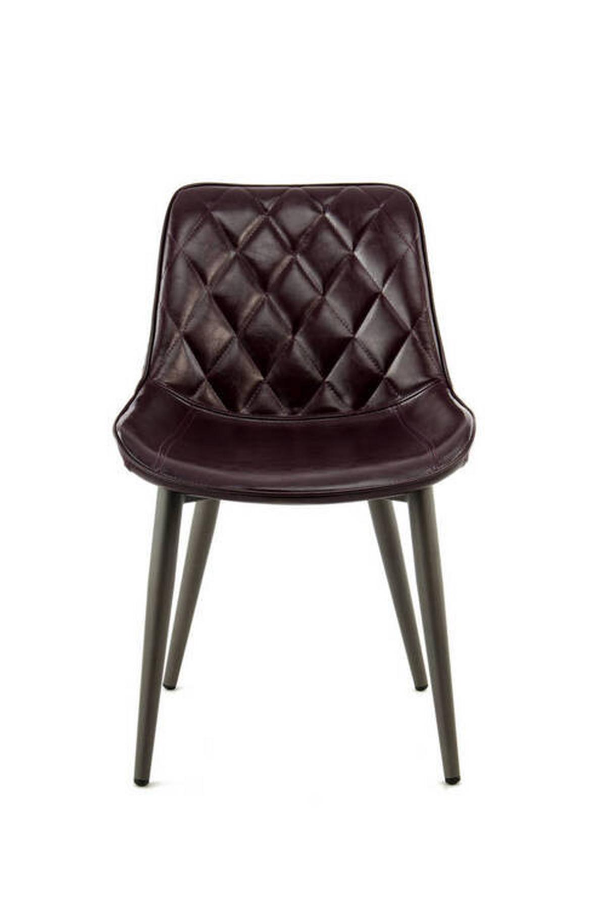 Sada stoličiek tmavofialová - fialová, Lifestyle, kov/koža (51/80/60cm)