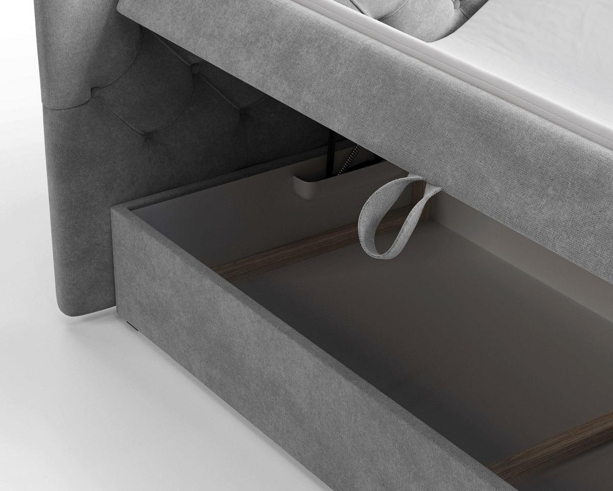 BOXBETT Karo Grau 160x200cm - Schwarz/Grau, MODERN, Holz/Kunststoff (160/200cm) - MID.YOU