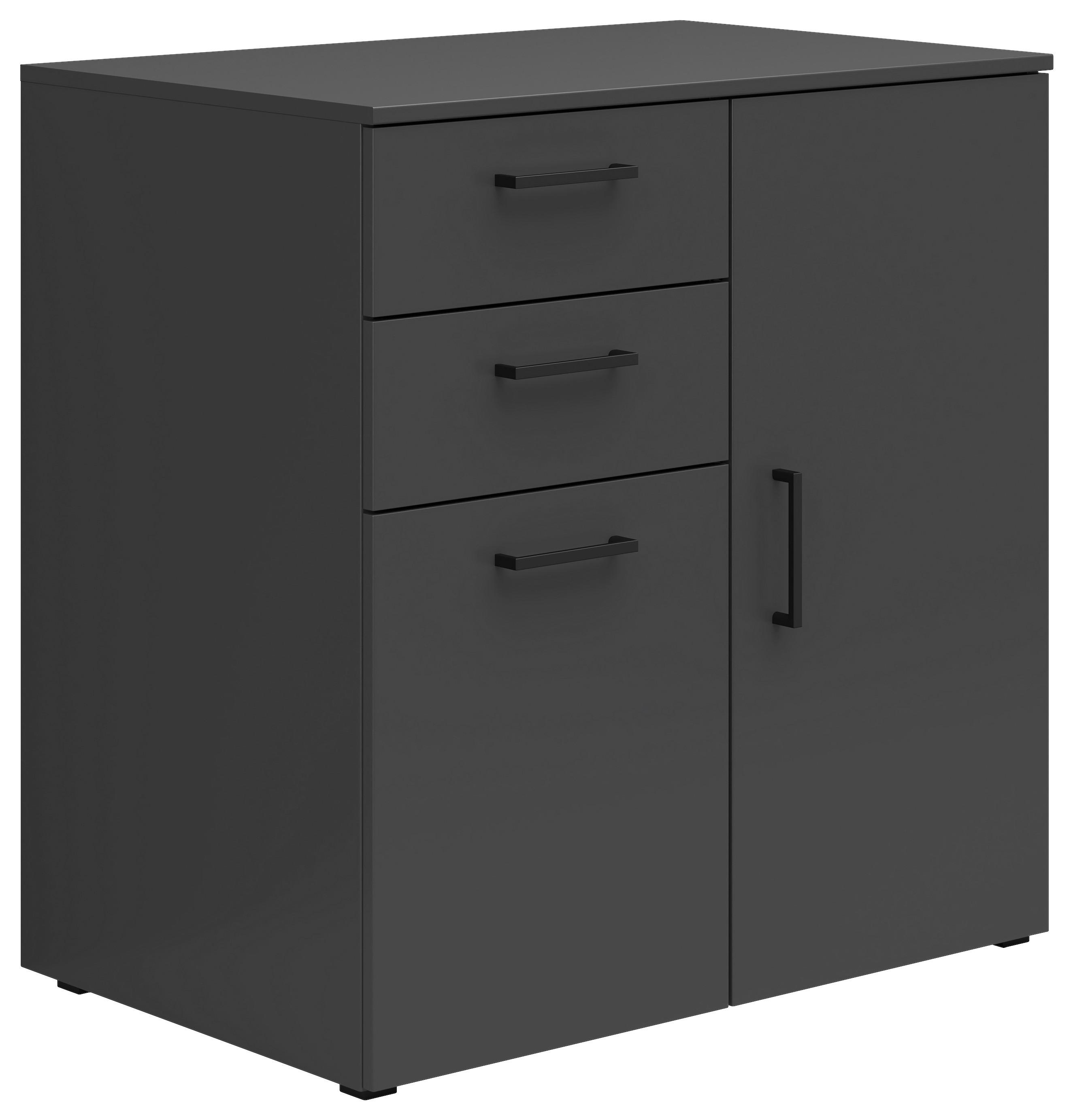 Kommode mit Füßen B: 80 cm Multi Cabinet Graphitfarben - Anthrazit/Graphitfarben, MODERN, Holzwerkstoff (80/83/52cm)