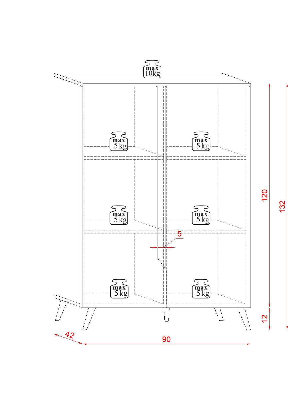 Sideboard Kommode 2d Tue - Eichefarben/Eiche Wotan, Design, Holzwerkstoff (90/132/42cm) - Livetastic