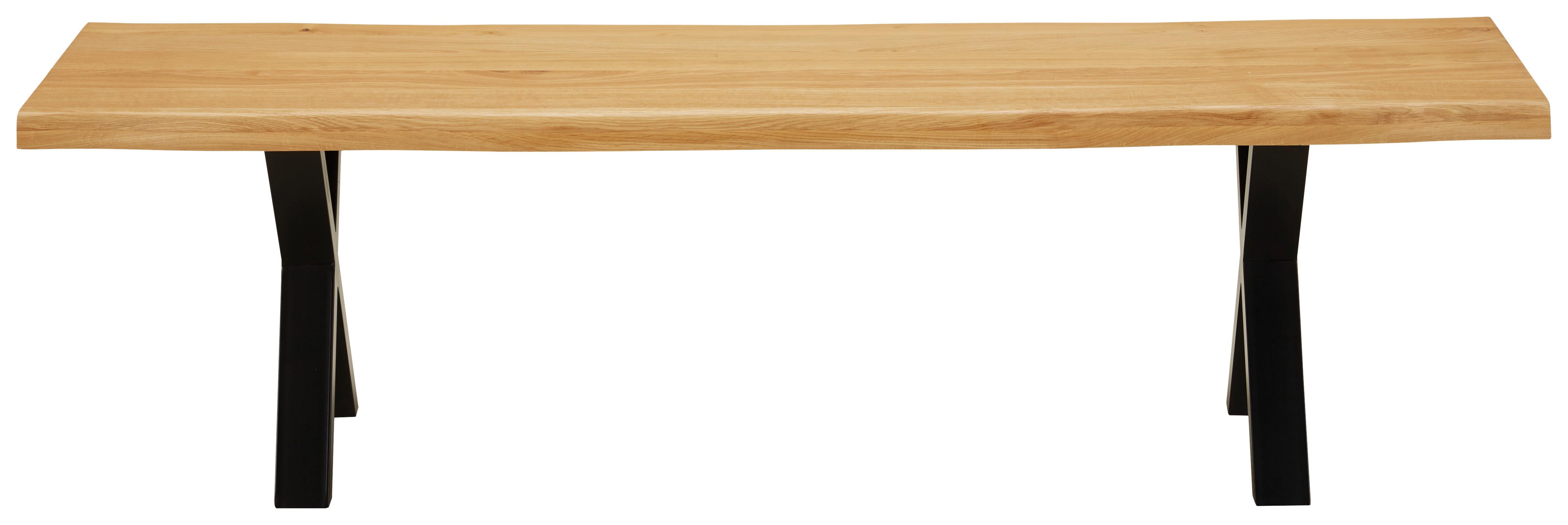 Sedací lavice Oak, dřevo Dub - divoký dub/barvy dubu, Natur, kov/dřevo (160/44/38cm) - Zandiara