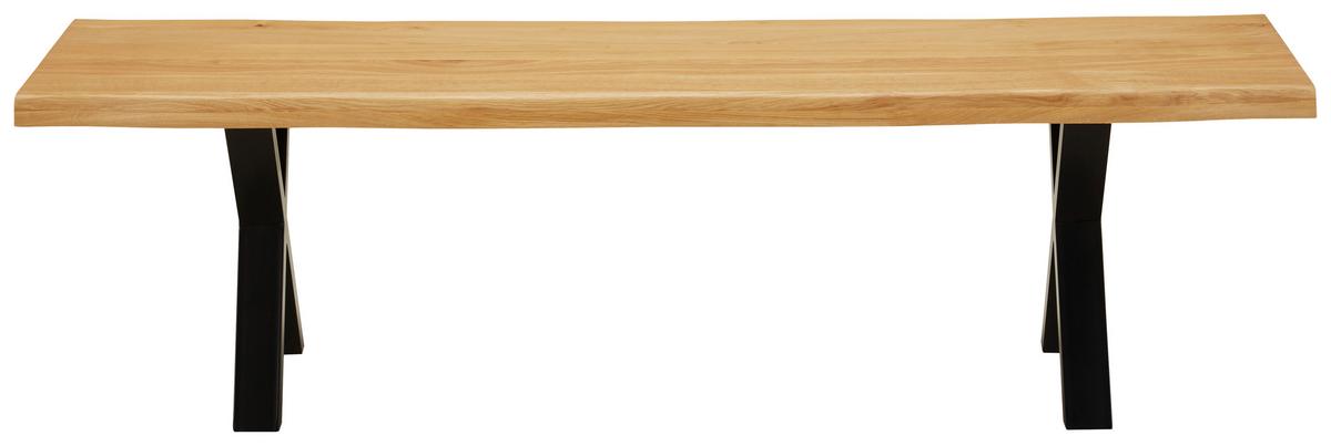 Sedací lavice Oak, dřevo Dub - divoký dub/barvy dubu, Natur, kov/dřevo (160/44/38cm) - Zandiara