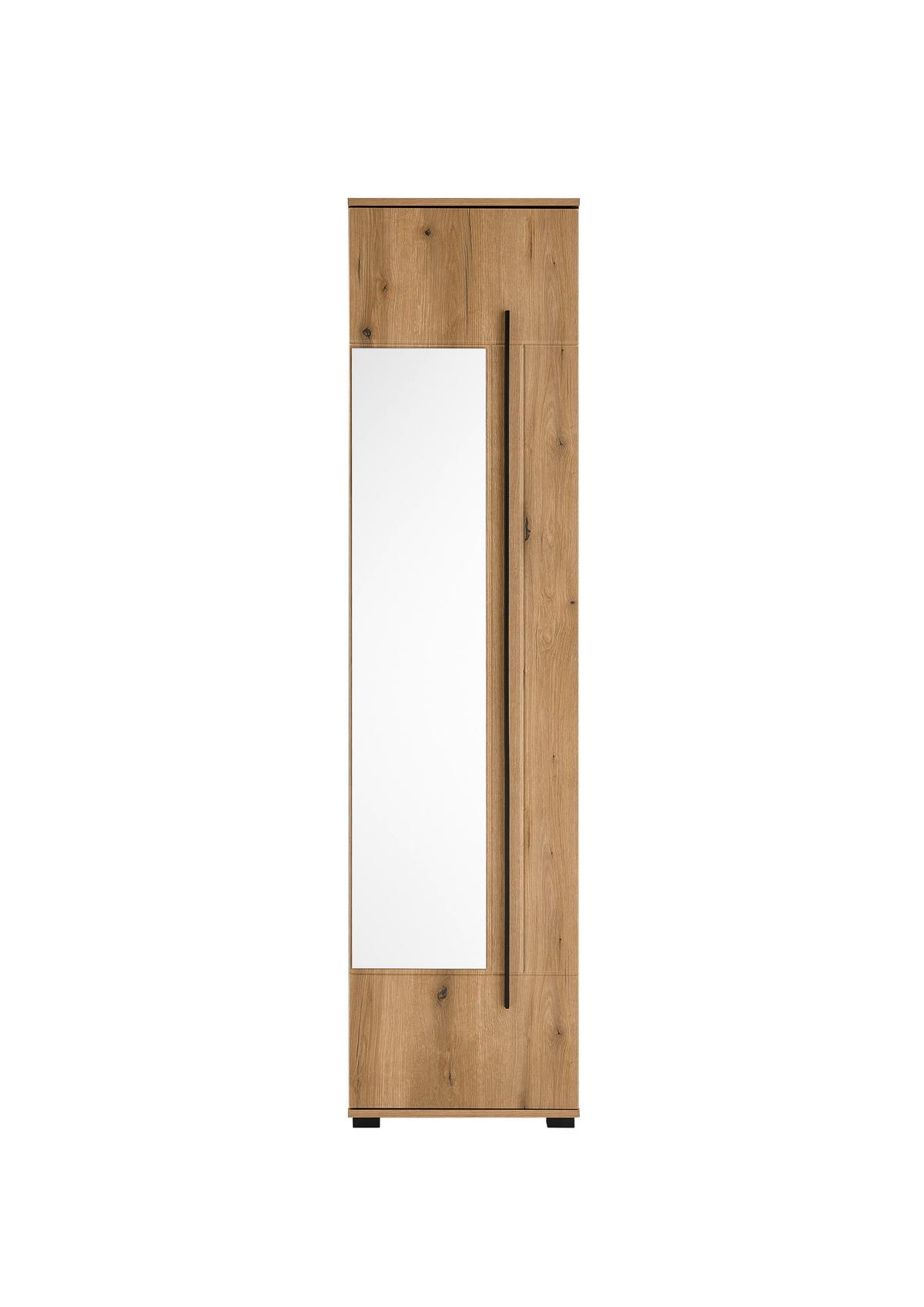 Mehrzweckschrank Cantara Eichefarben B: 50cm - Eichefarben/Schwarz, MODERN, Holzwerkstoff (50/201/39cm) - MID.YOU