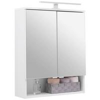 Spiegelschrank Fresh mit Led 2-Türig BxHxT: 60x75x20 cm - Weiß Hochglanz, KONVENTIONELL, Glas/Holzwerkstoff (60/75/20cm) - Ondega