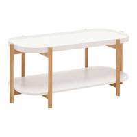 KONFERENČNÝ STOLÍK STRUT - biela/prírodná farba, Modern, drevo/kompozitné drevo (100/50/45cm) - Mömax