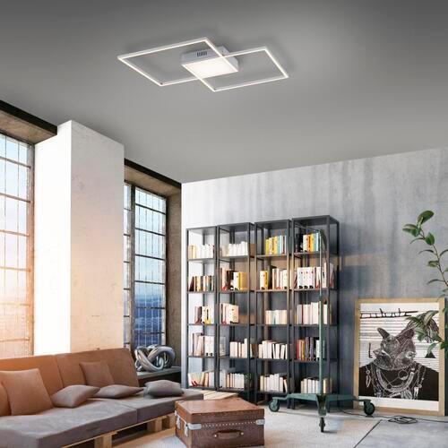 LED-Deckenleuchte Asmin L: 60 cm Mit 3 Helligkeitsstufen - Silberfarben, Design, Kunststoff/Metall (60/60/5,3cm)
