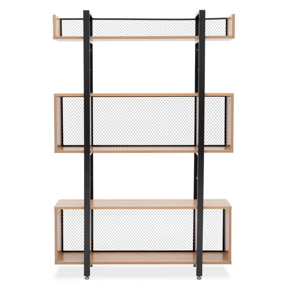 Regal Naturfarben/schwarz - Schwarz/Naturfarben, Design, Holzwerkstoff/Metall (120/180/30cm) - Livetastic