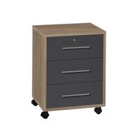 ROLLCONTAINER OFFICE EDITION - Anthrazit/Sonoma Eiche, LIFESTYLE, Holzwerkstoff (44/58/40cm) - MID.YOU