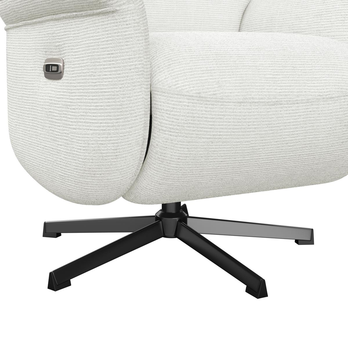 Relaxsessel Manila Chenille silber, B: 73 cm - Silberfarben/Schwarz, MODERN, Textil/Metall (73/113/89cm)