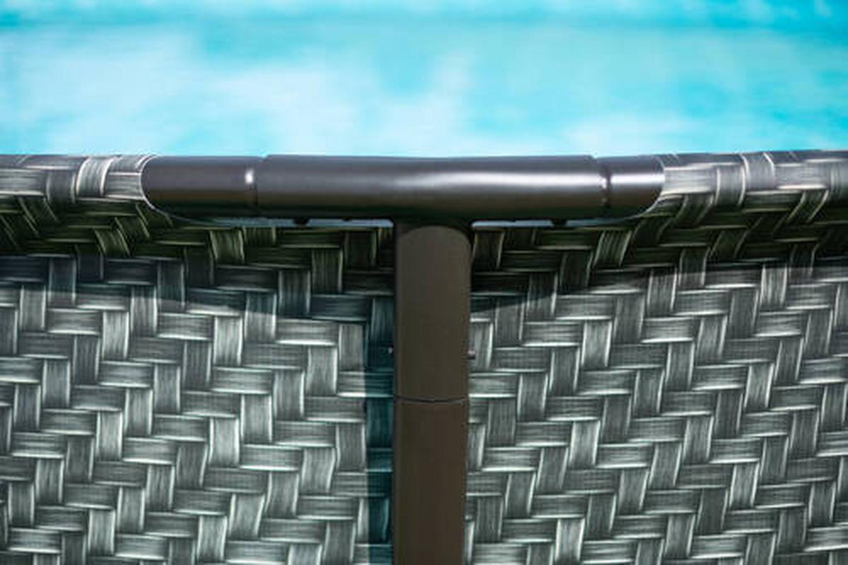 Aufstellpool Rund mit Leiter D: 549 cm - Grau, KONVENTIONELL, Kunststoff (549/132cm)