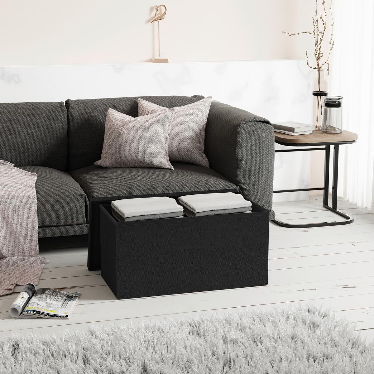 Sitzbox Boxas Anthrazit B: 76 Cm - Anthrazit, Basics, Holzwerkstoff/Kunststoff (76/38/38cm) - MID.YOU