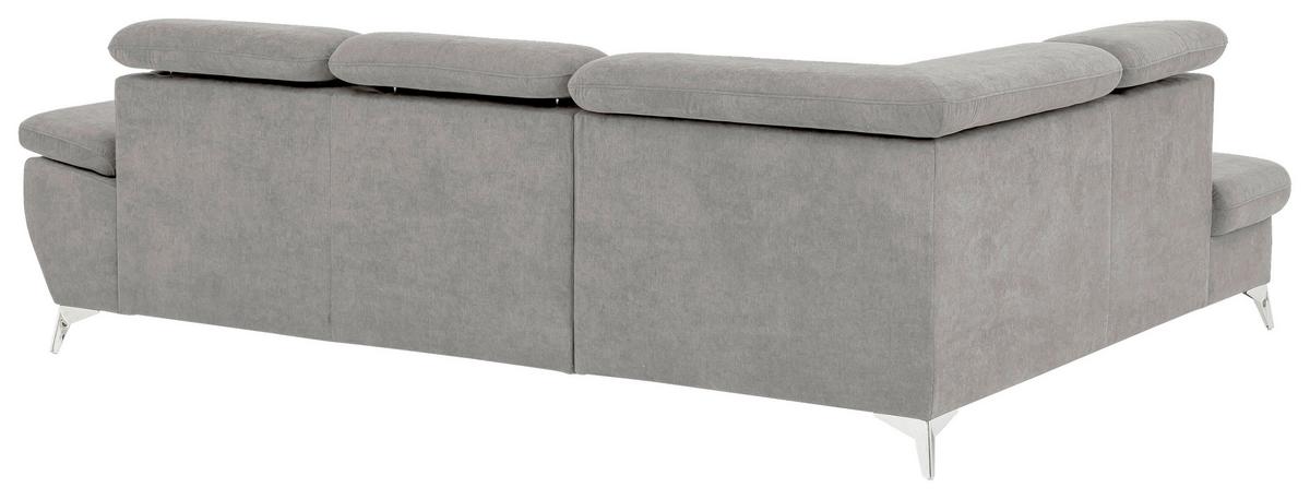 Ecksofa mit Schlaffunktion und Bettkasten Gisele Grau - Chromfarben/Grau, KONVENTIONELL, Textil (209/256cm) - Livetastic