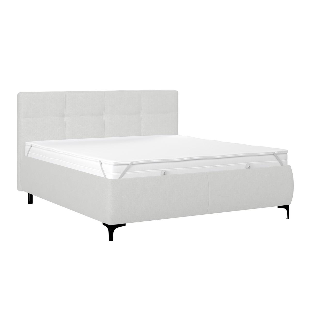 Polsterbett Zeni 160 - Creme/Schwarz, KONVENTIONELL, Holz/Holzwerkstoff (160/200cm)