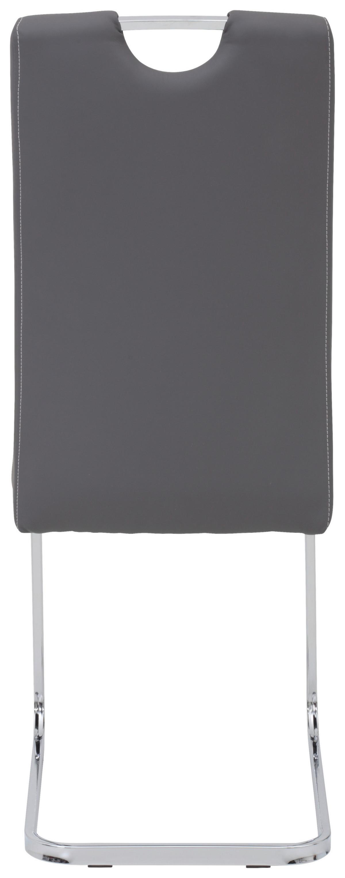 Schwingstuhl Ruby S Grau Gepolstert 4er-Set - Chromfarben/Weiß, MODERN, Textil/Metall (44/104/57,5cm) - MID.YOU