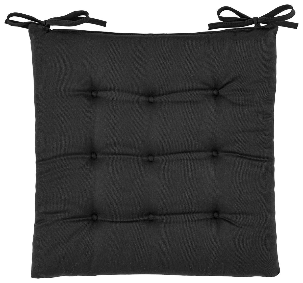 PODUŠKA NA SEDENIE Lola, 40/40/4cm, čierna - čierna, Konventionell (40/40/4cm) - Mömax