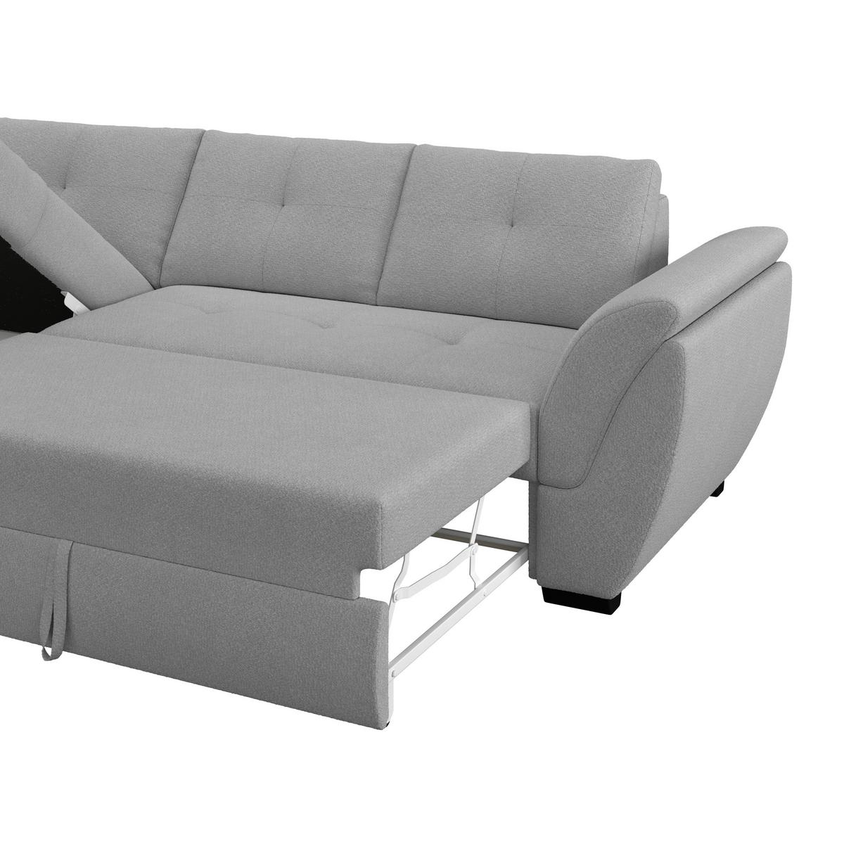 Rohová sedačka BERISSO, levá, tmavě šedá - černá/tmavě šedá, Konvenční, textil/plast (187/278cm) - Ondega