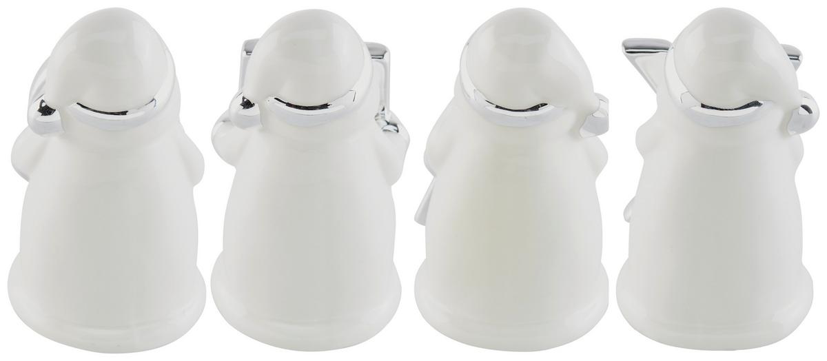 Dekor Felirat Xmas - ezüstszínű/fehér, Basics, kerámia (7/11,5/6,5cm) - Ondega