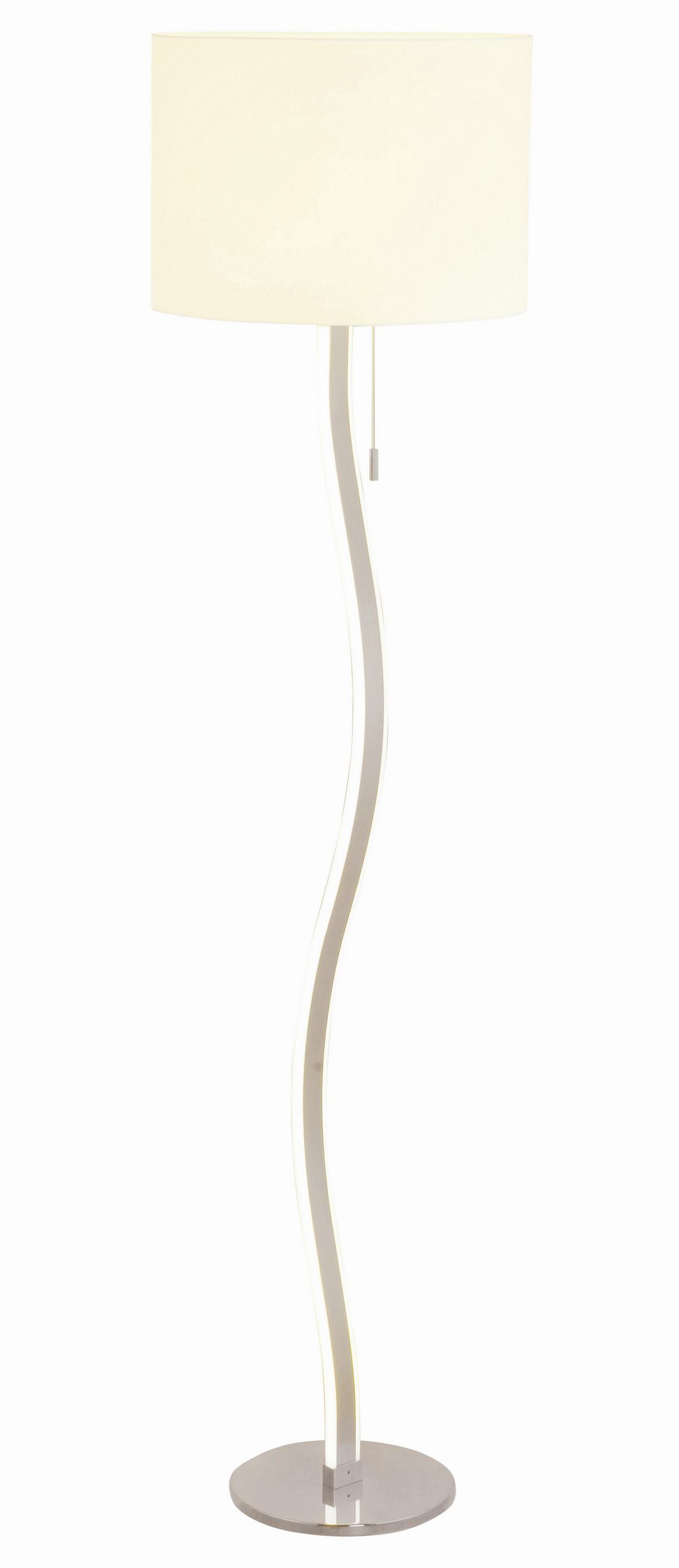 Stehlampe Aurelia Weiß Leicht Geschwungen - Weiß, Design, Kunststoff/Metall (40/192cm) - Näve