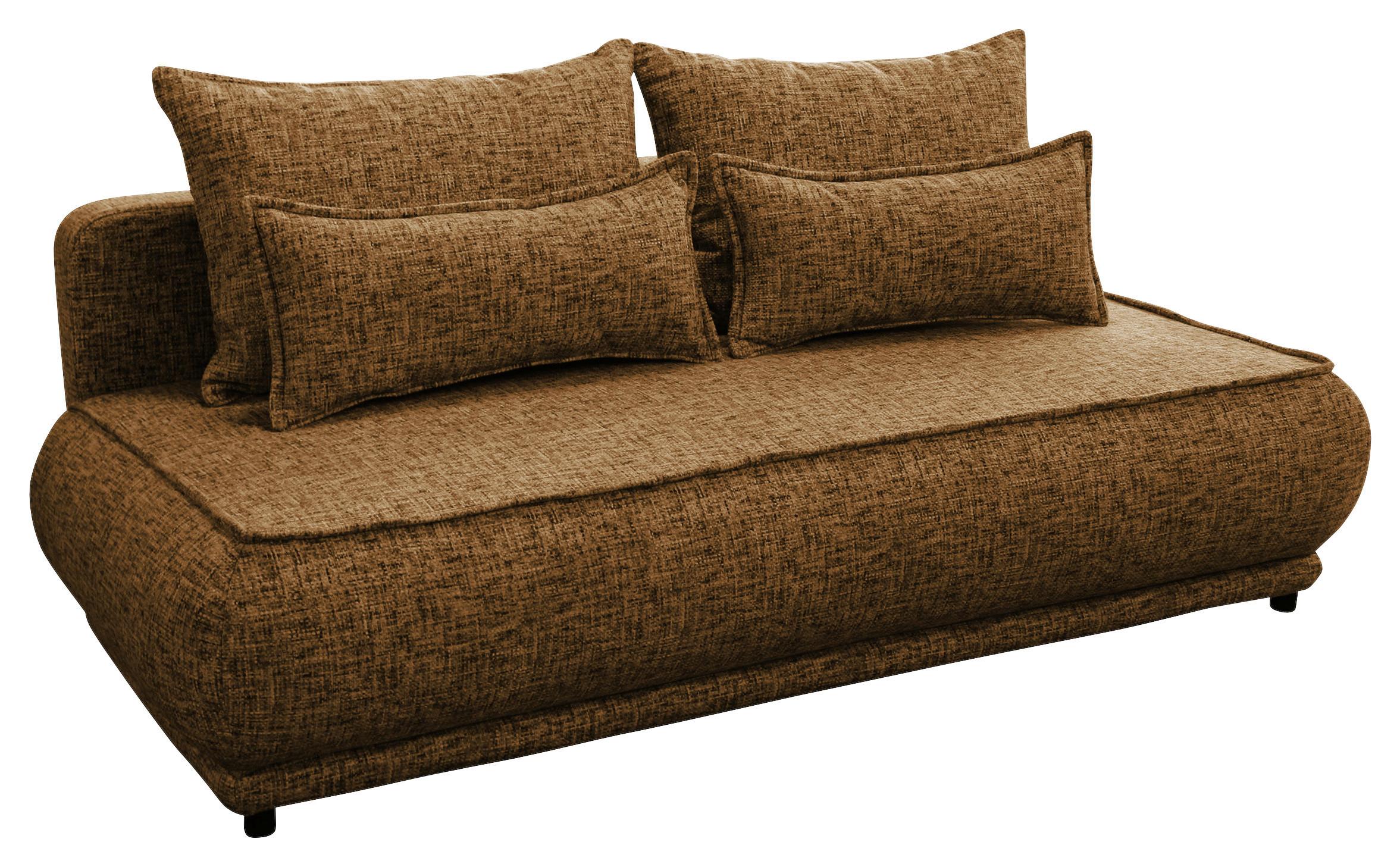 Schlafsofa Paros Braun B: 214 cm - Beige/Schwarz, Design, Textil (214/96/105cm) - MID.YOU
