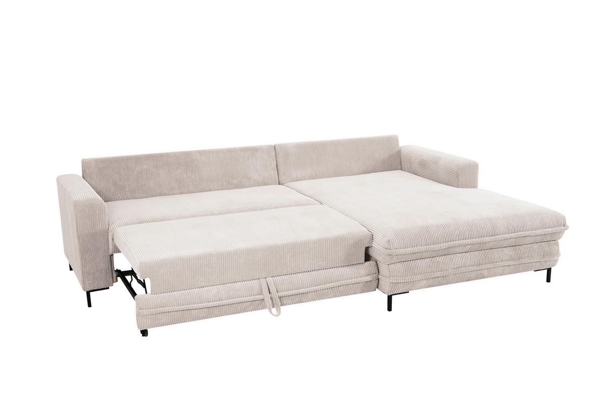 Ecksofa Armilla Creme S: 272x174 cm - Hellgrau/Creme, Design, Textil (272/174cm) - MID.YOU