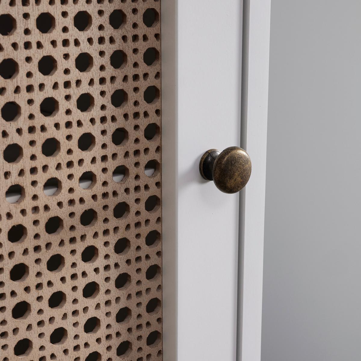 Spodná skrinka LISA biela - biela/bronzová, Modern, kov/kompozitné drevo (32/89/30cm) - Bessagi Home