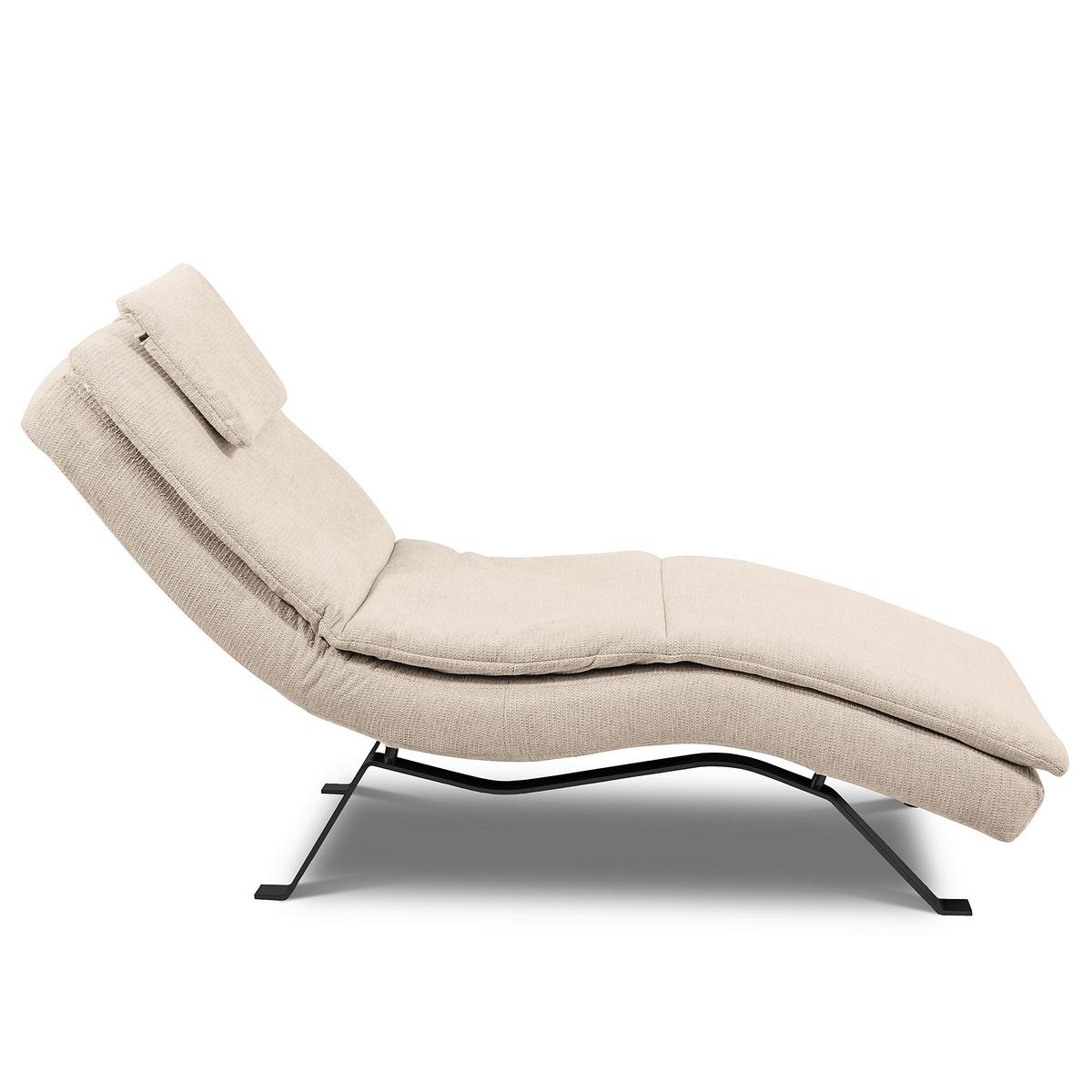 RELAXLIEGE Beige, B: 65 cm - Beige/Schwarz, Design, Leder (65/95/171cm) - Celina Home