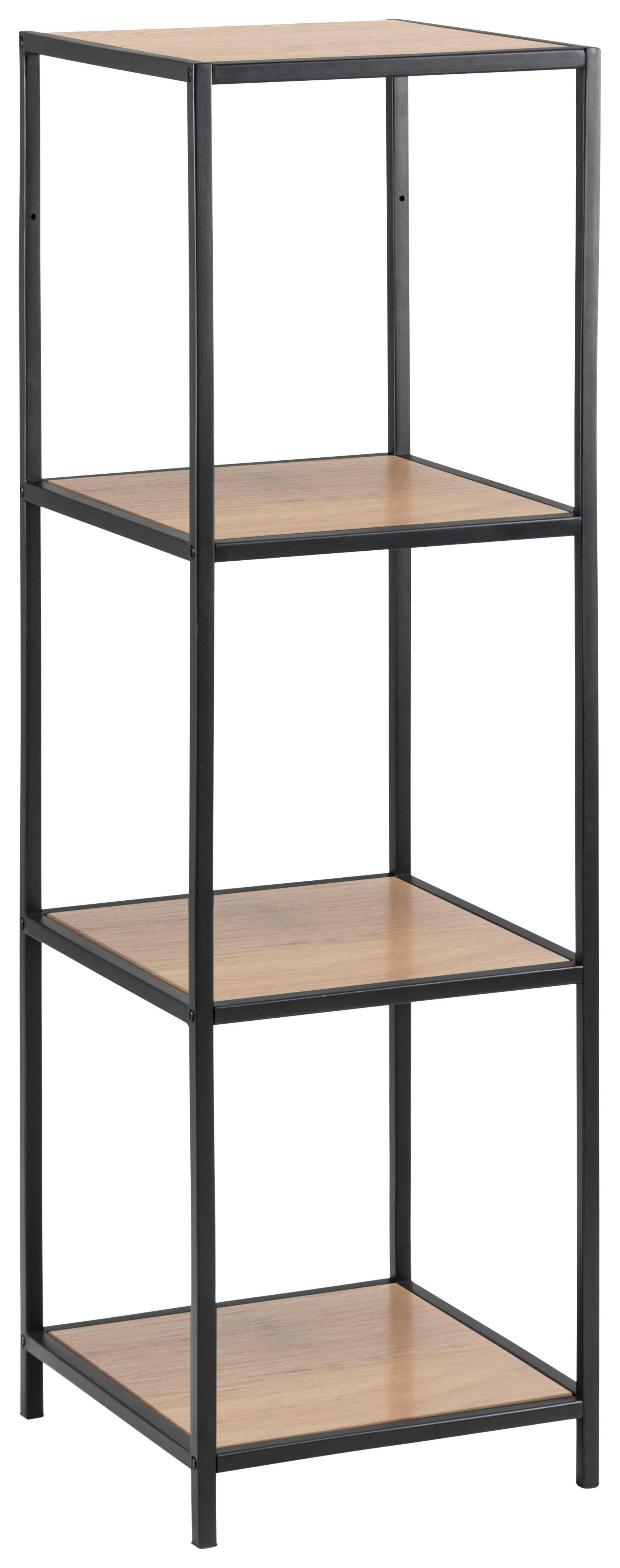 Regal Seaford B 35cm, Schwarz/Eiche Dekor - Eichefarben/Schwarz, Trend, Holzwerkstoff (35,0/119,5/37,0cm) - MID.YOU