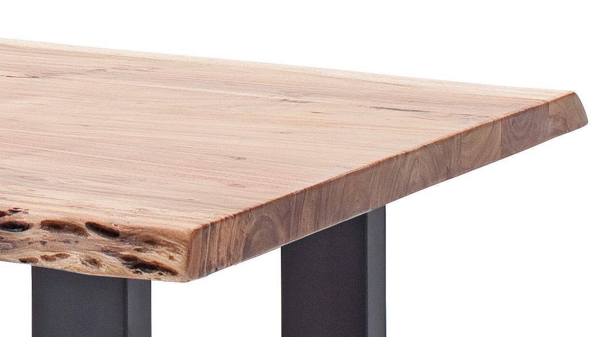 Couchtisch Holz Massiv Cartagena, Akazie/Anthrazit - Anthrazit/Akaziefarben, MODERN, Holz/Metall (75/45/75cm)