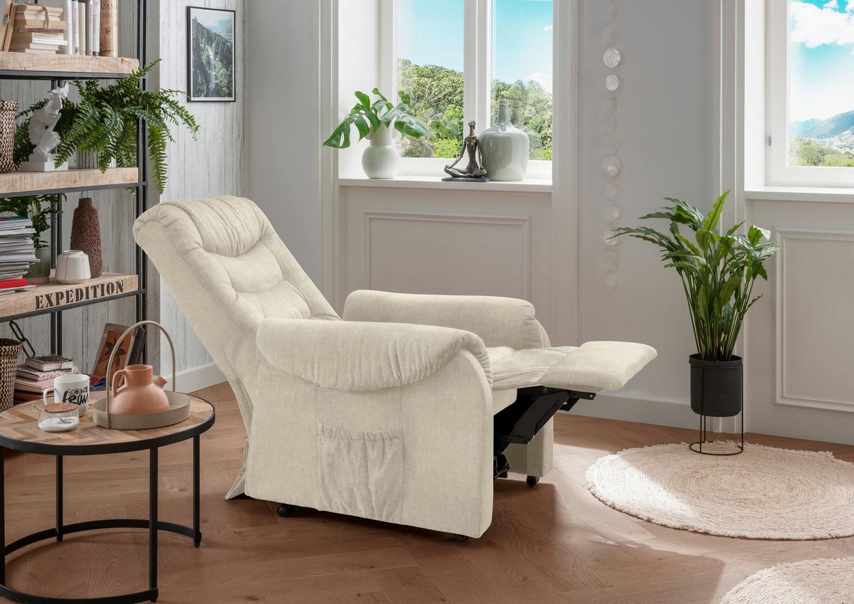 Fernsehsessel Nino Beige B: 78 Cm - Beige/Schwarz, Design, Textil (78/107/93cm) - Livetastic